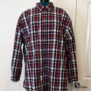 Mens Plaid long sleeve shirt Harbor Bay SZ 3XLT